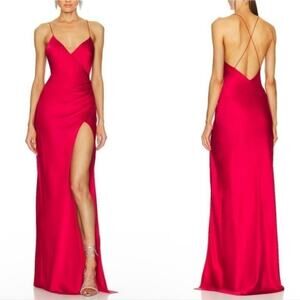 Ser.o.ya Amina Silk Dress Red Maxi Gown